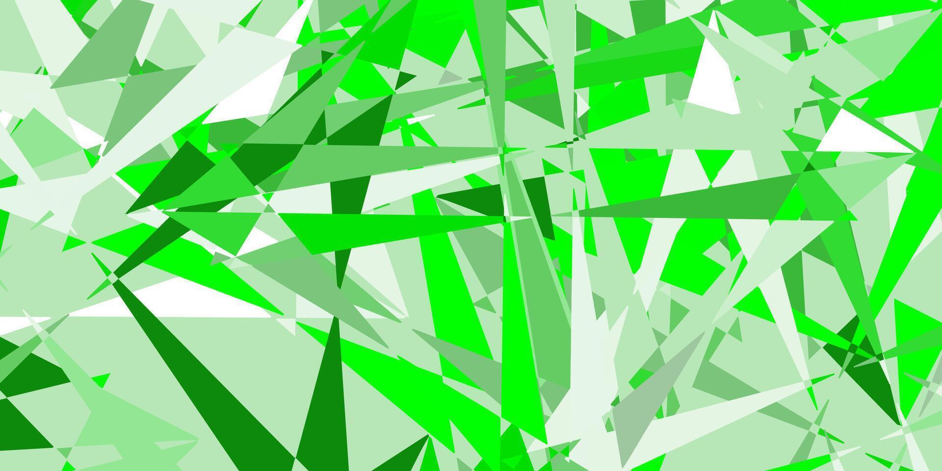 textura de vector verde claro, amarillo con triángulos al azar.