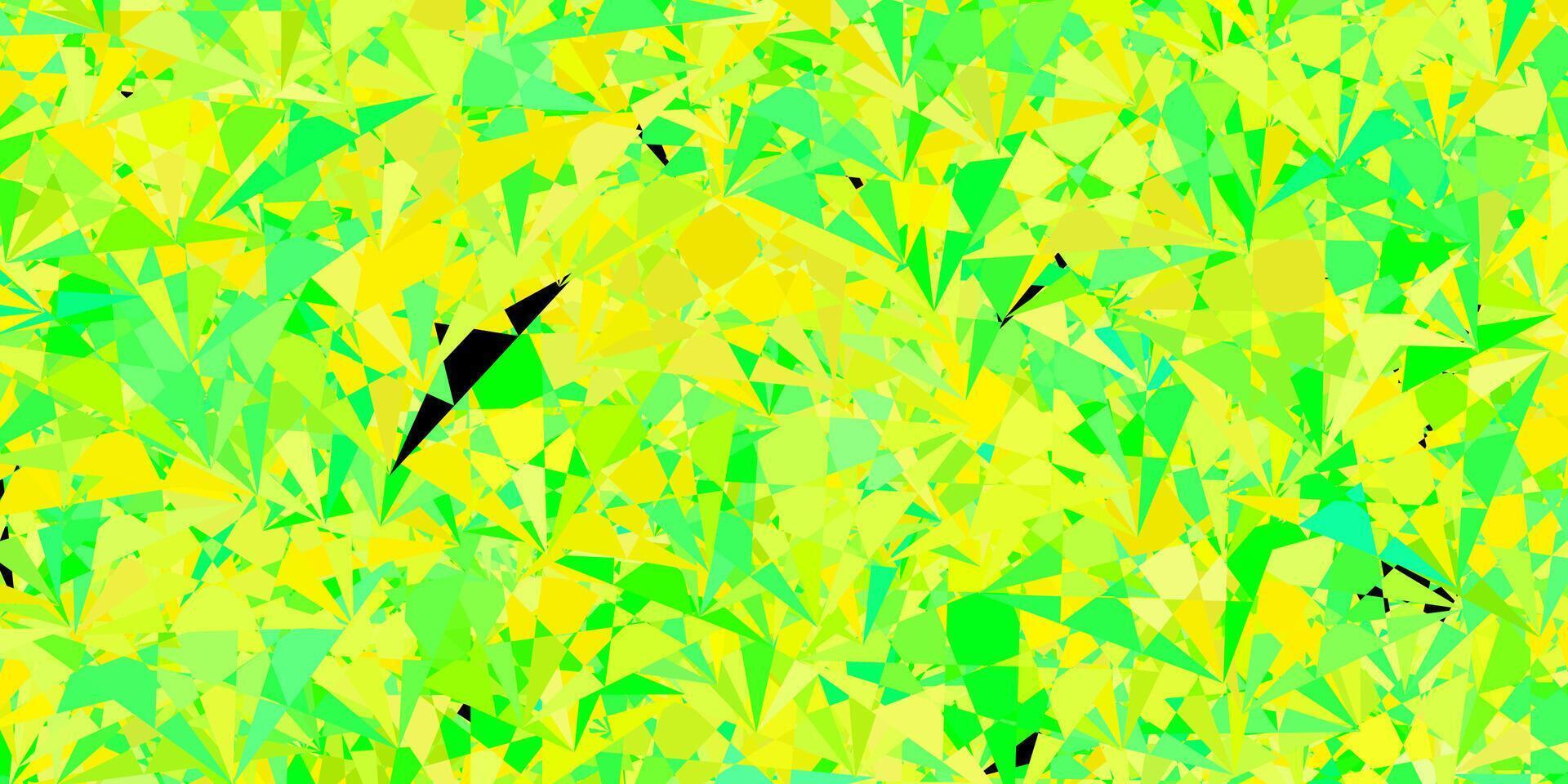 plantilla de vector verde oscuro, amarillo con formas triangulares.