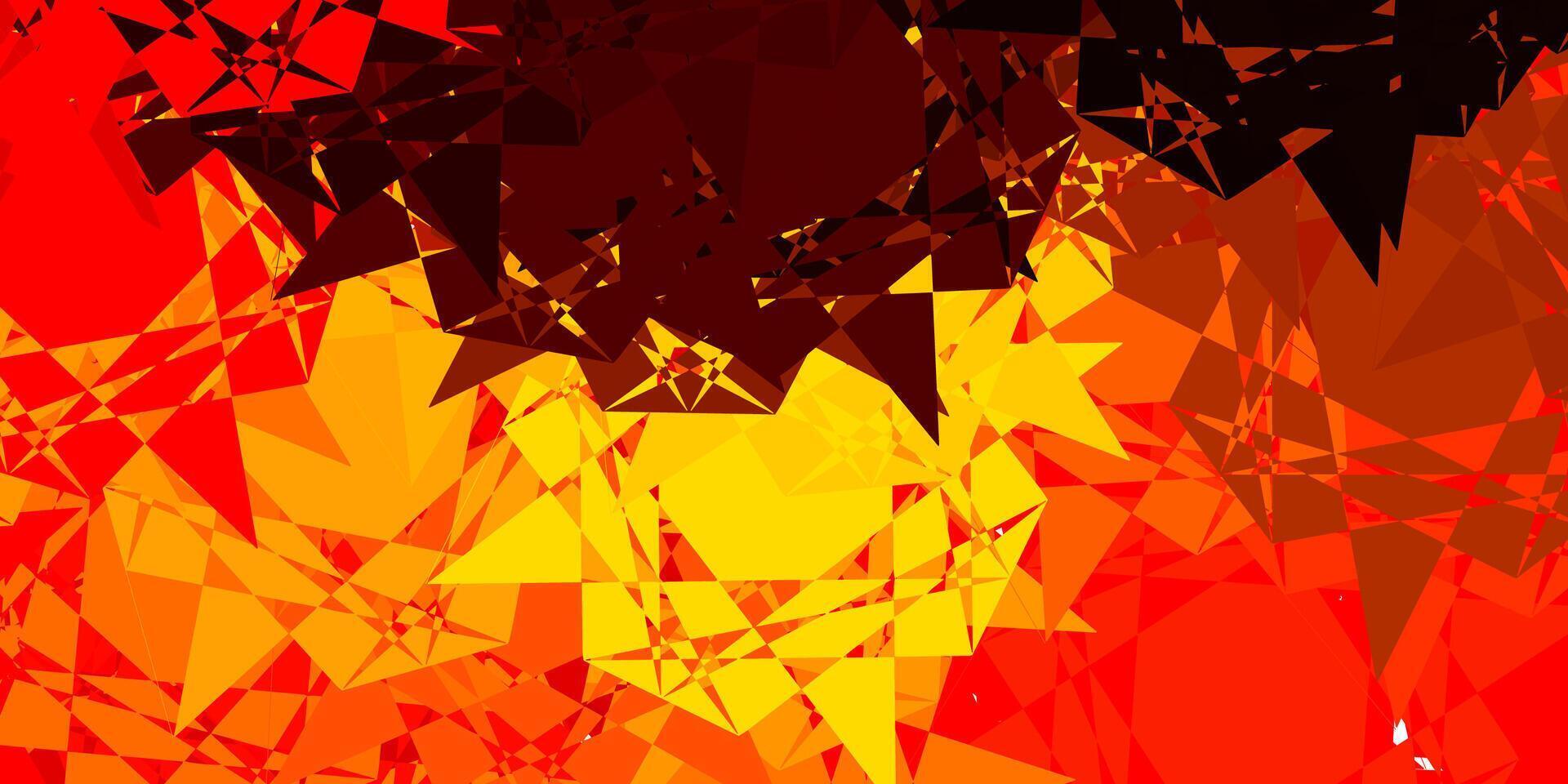 Dark Orange vector background with triangles.