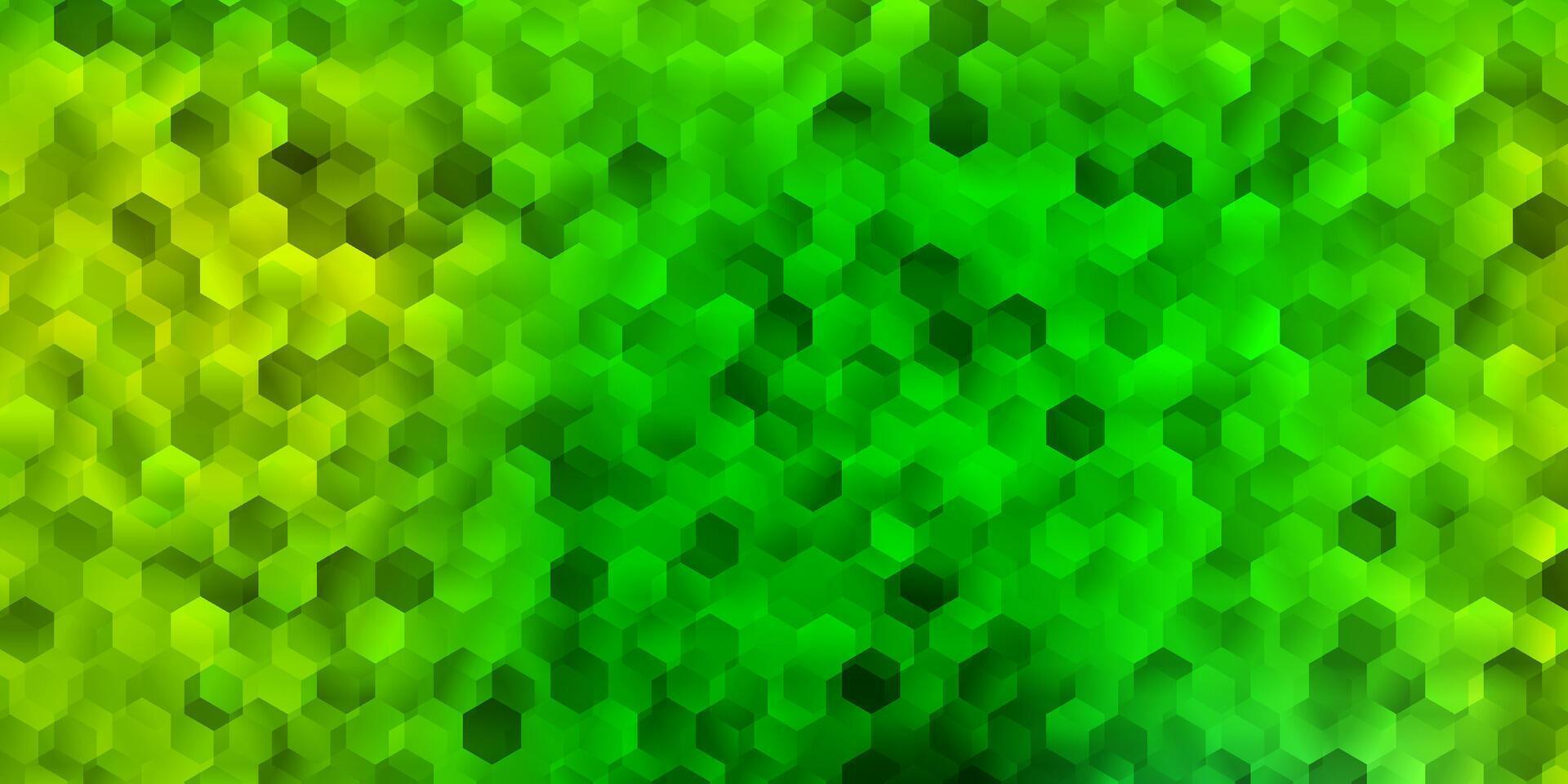 plantilla de vector verde claro, amarillo en un estilo hexagonal.