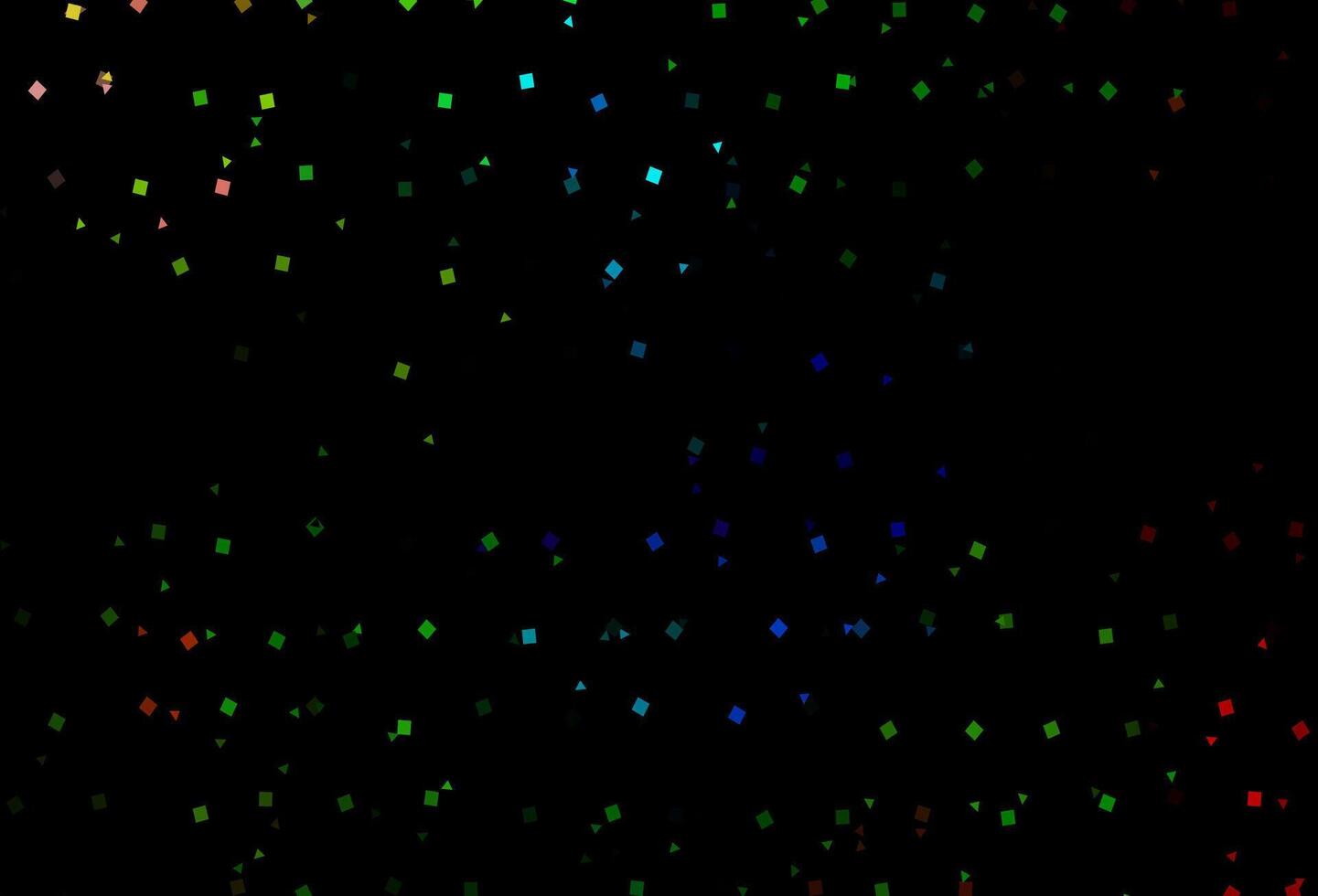 Dark Multicolor, Rainbow vector background with triangles, circles, cubes.