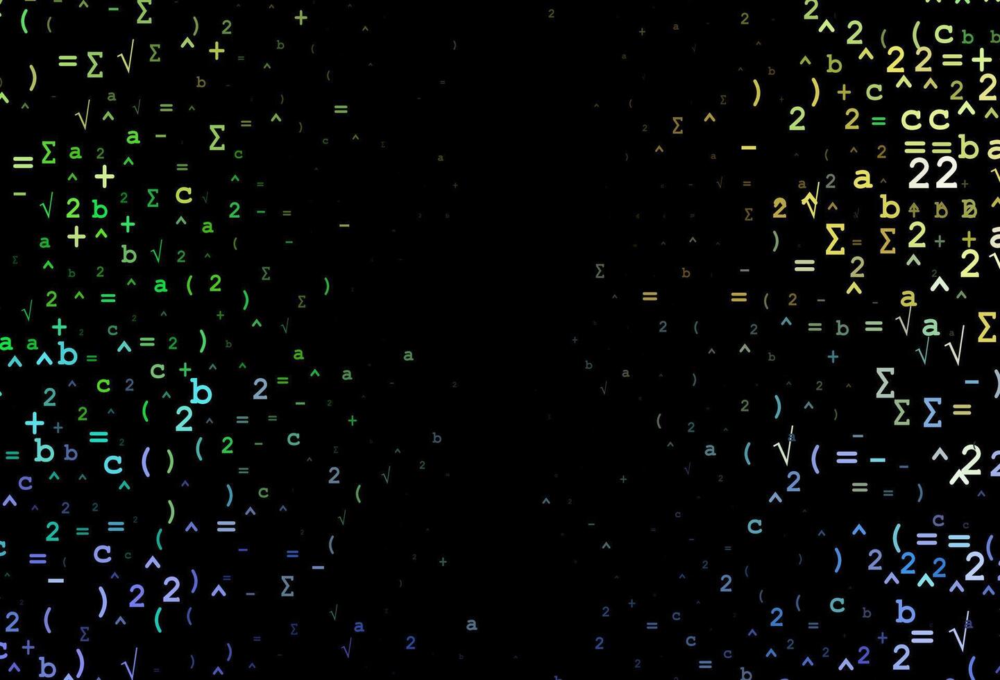 Dark Multicolor, Rainbow vector pattern with arithmetic signs.