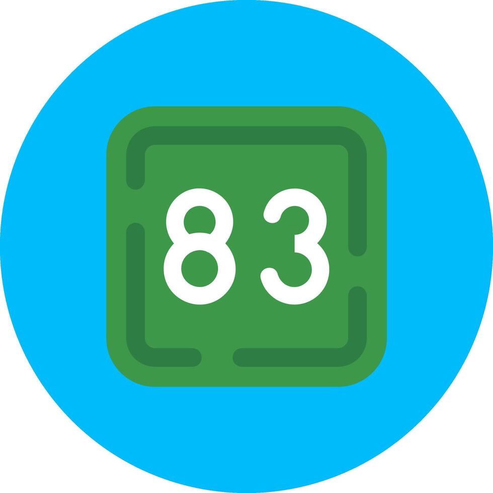 Eighty Three Flat Circle Icon vector