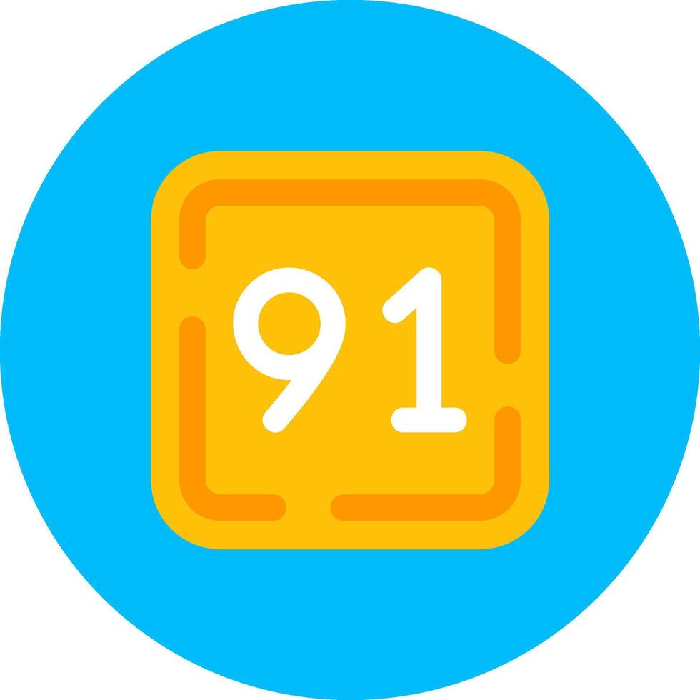 Ninety One Flat Circle Icon vector