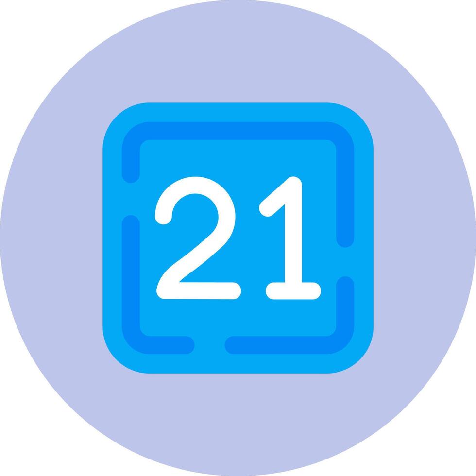 Twenty One Flat Circle Icon vector