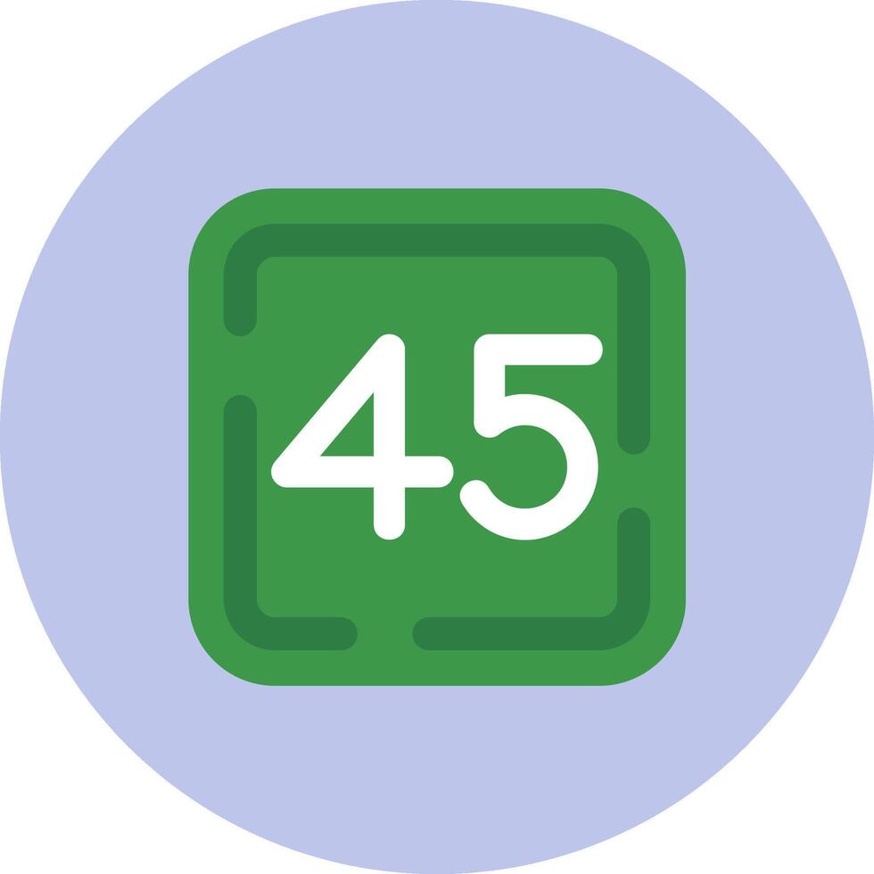 Forty Five Flat Circle Icon vector