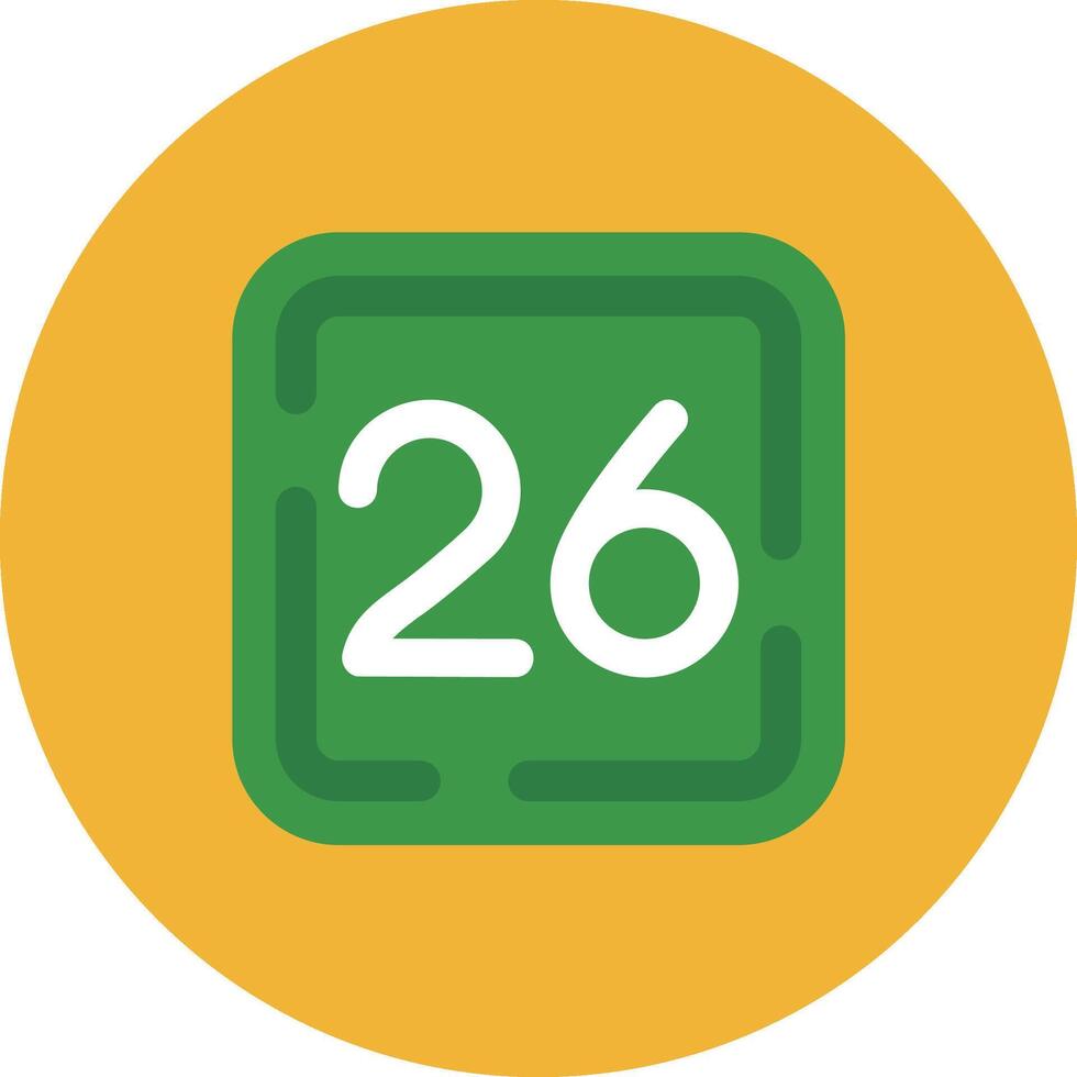 Twenty Six Flat Circle Icon vector