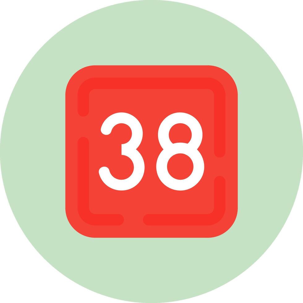 Thirty Eight Flat Circle Icon vector
