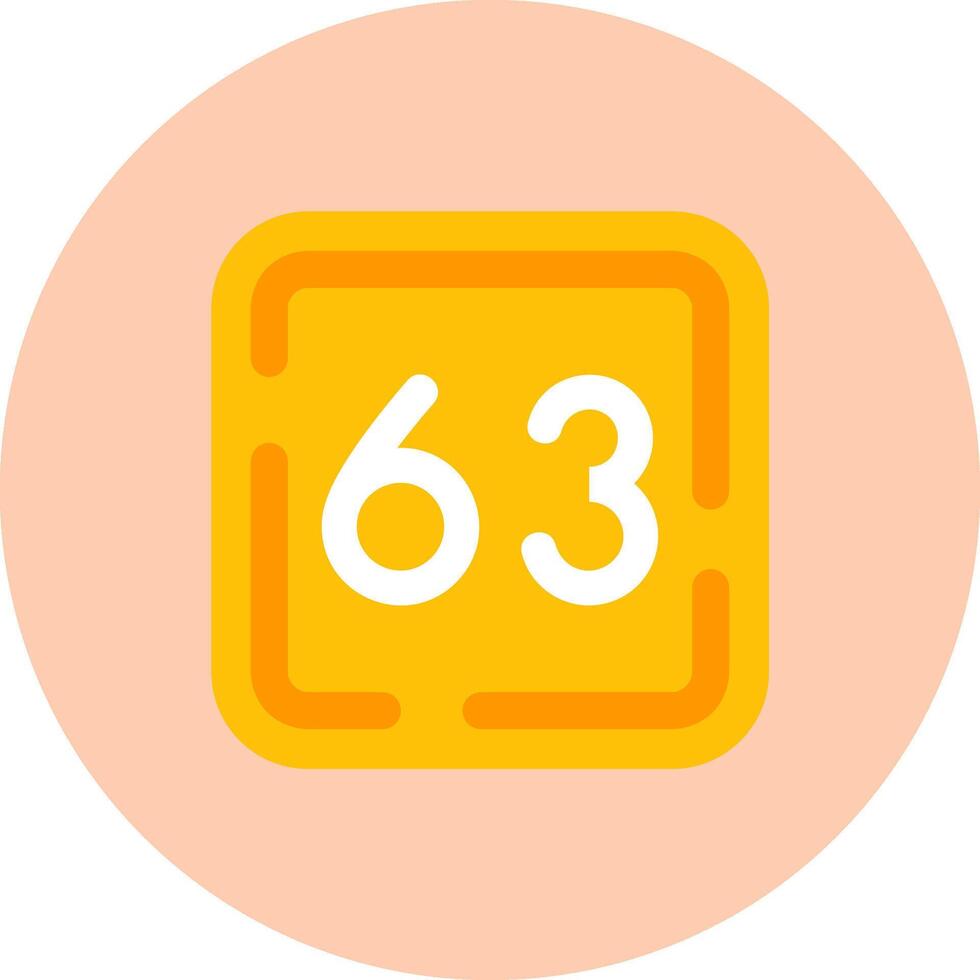 Sixty Three Flat Circle Icon vector