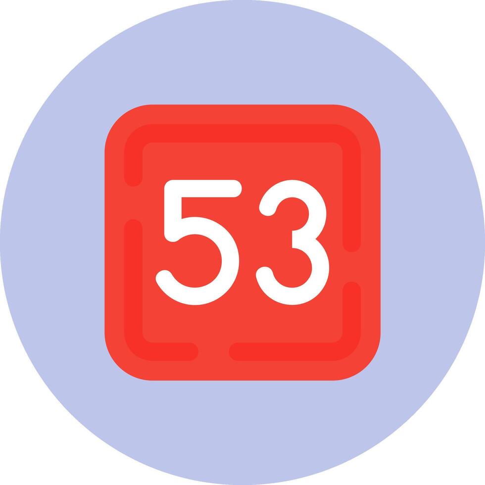 Fifty Three Flat Circle Icon vector