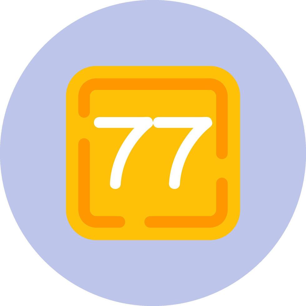 Seventy Seven Flat Circle Icon vector