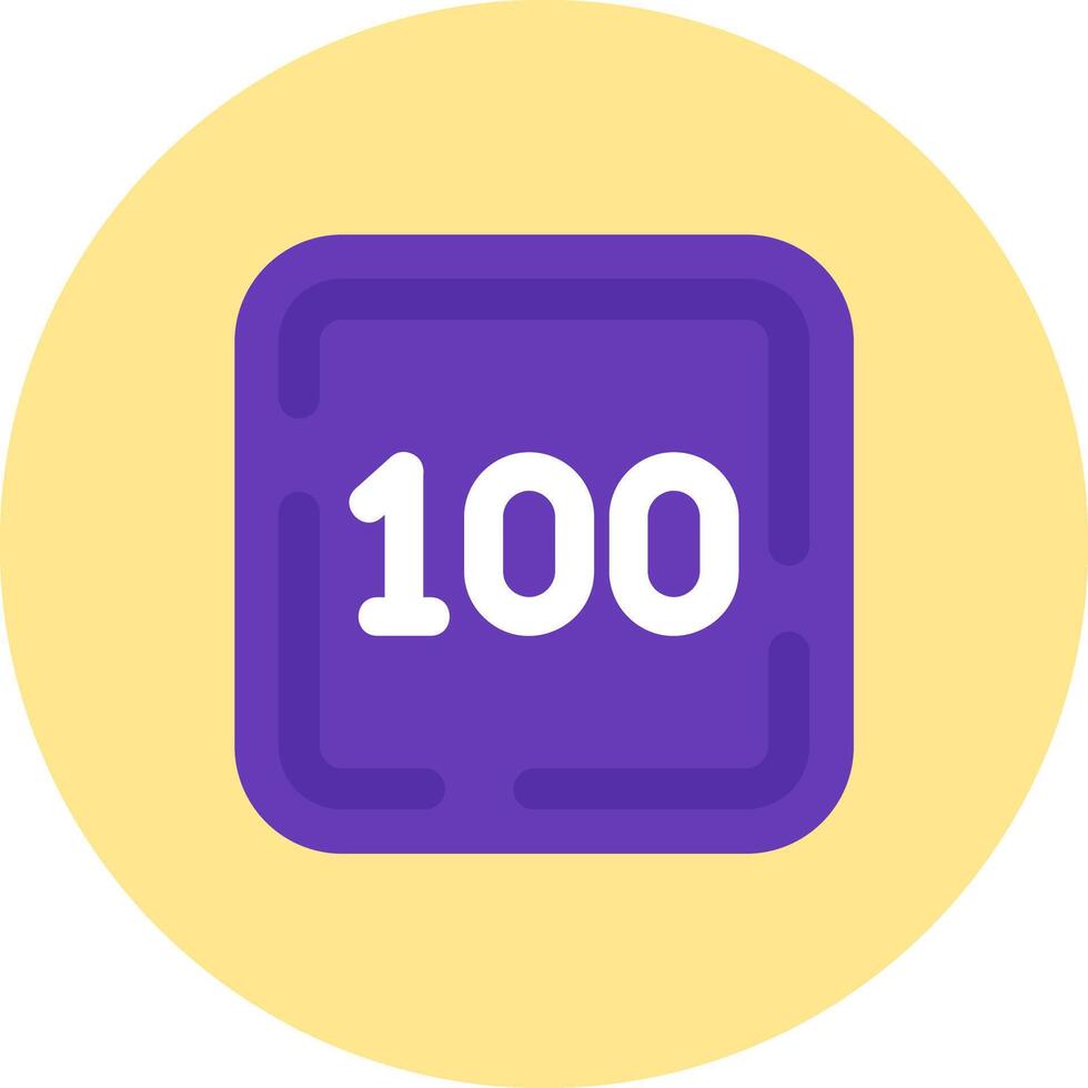 One Hundred Flat Circle Icon vector