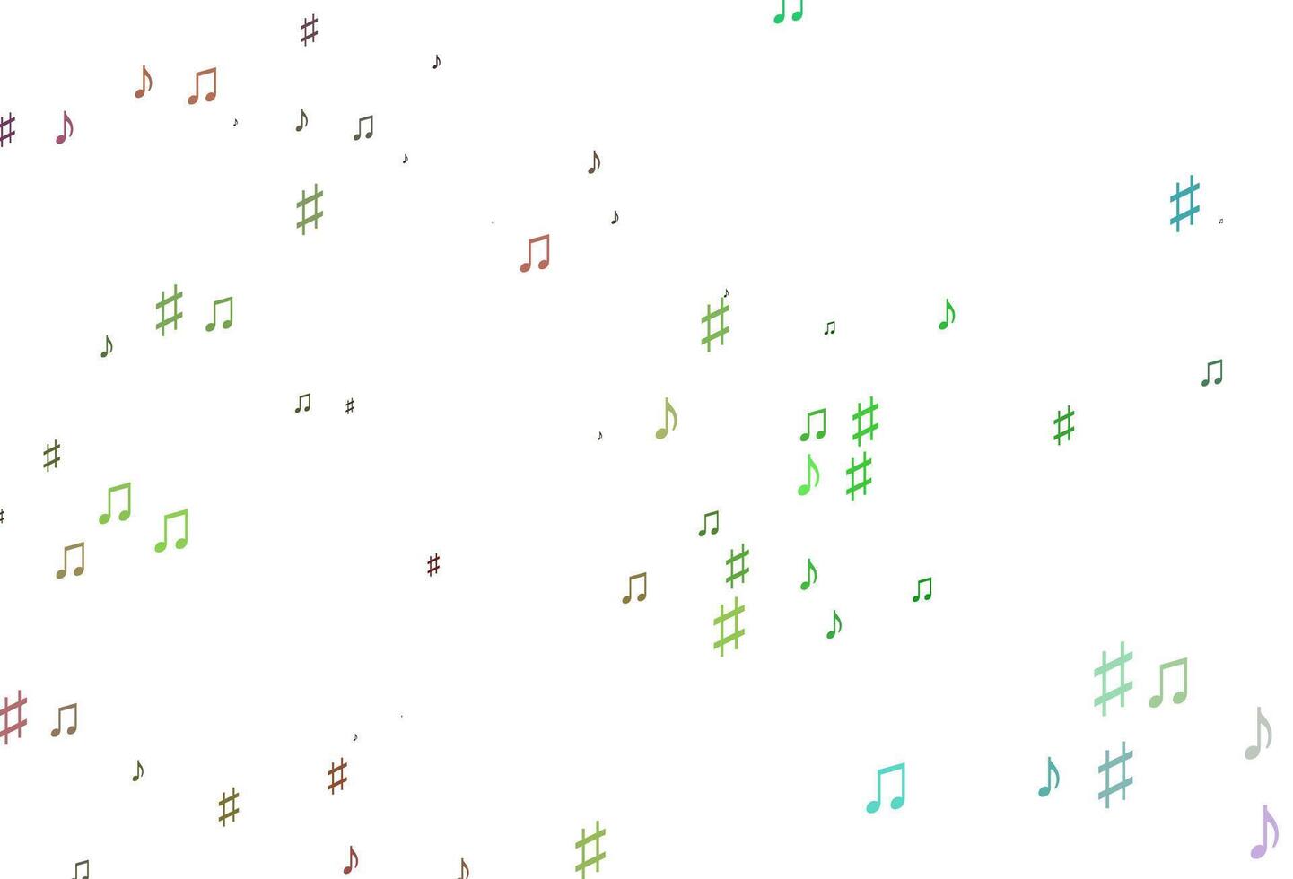 Light Multicolor, Rainbow vector pattern with music elements.