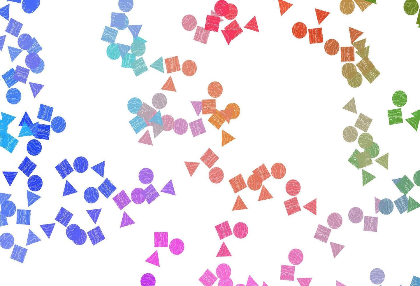 Light Multicolor, Rainbow vector texture in poly style with circles, cubes.