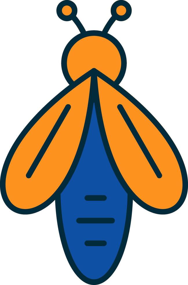 Bee Line Filled Two Colors Icon vector