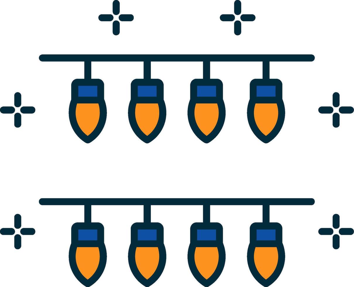 luces línea lleno dos colores icono vector