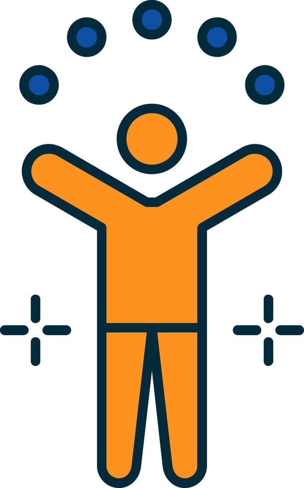 Juggling Ball Line Filled Two Colors Icon vector