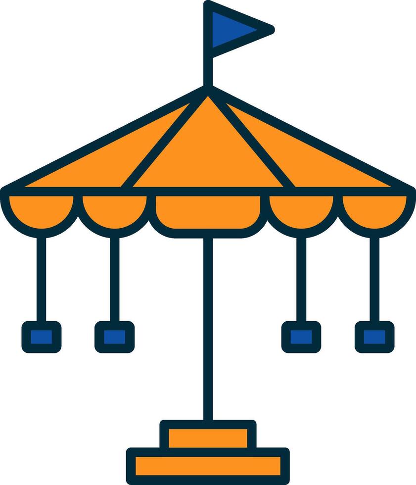 Carousel Line Filled Two Colors Icon vector