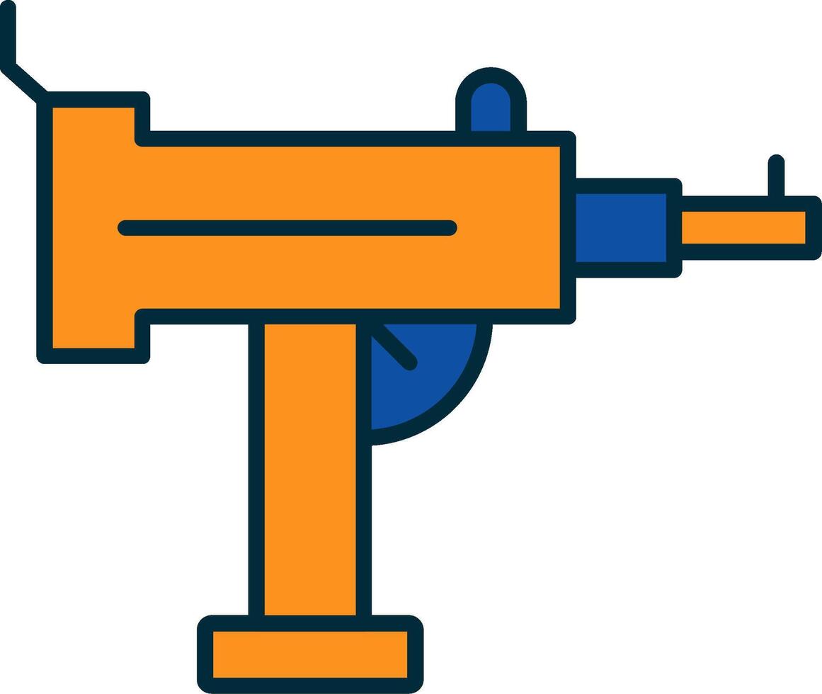 Uzi Line Filled Two Colors Icon vector