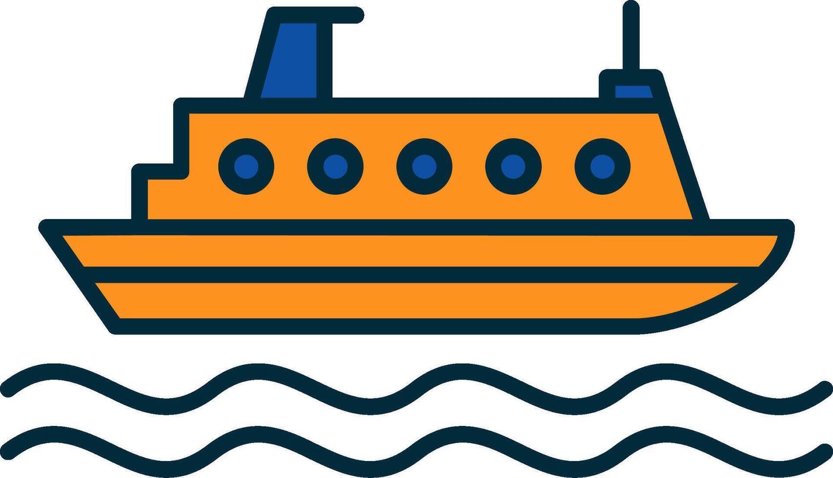 Cruiser Line Filled Two Colors Icon vector