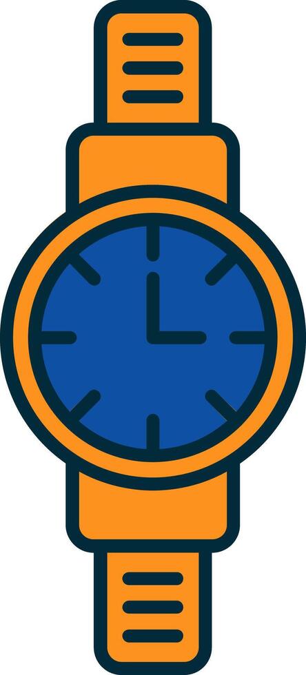 Wristwatch Line Filled Two Colors Icon vector