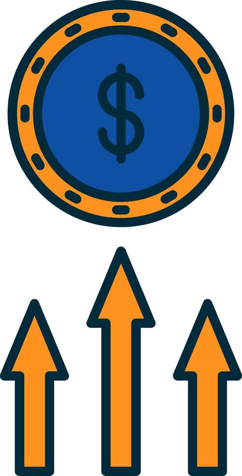 Income Line Filled Two Colors Icon vector