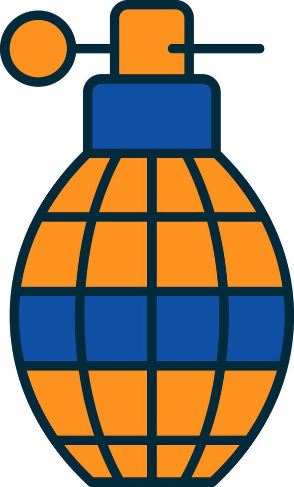 Grenade Line Filled Two Colors Icon vector