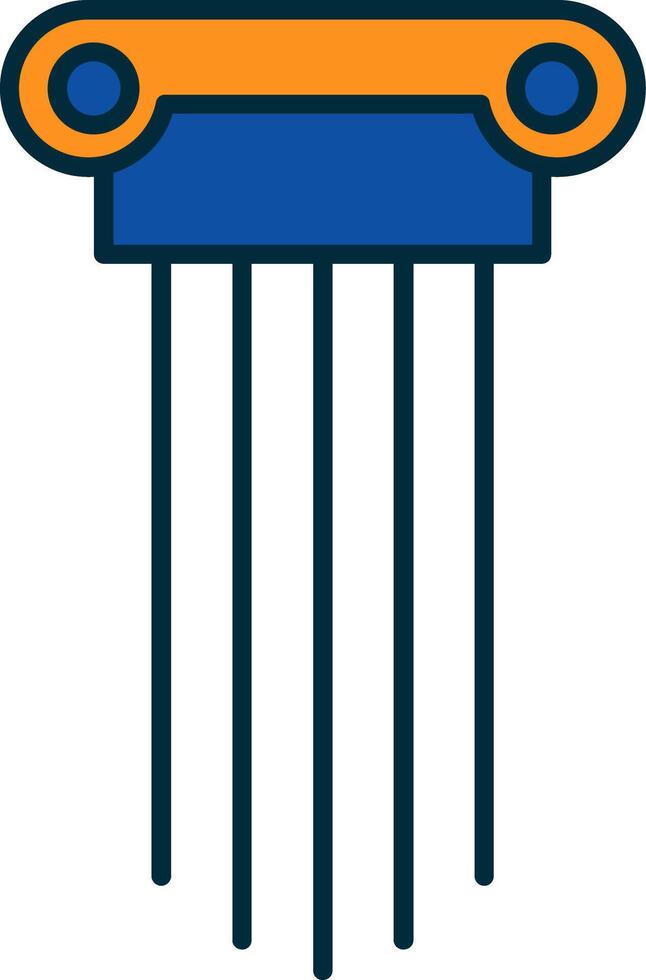 Greek Pillars Line Filled Two Colors Icon vector