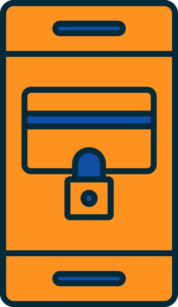 Secure Payment Line Filled Two Colors Icon vector
