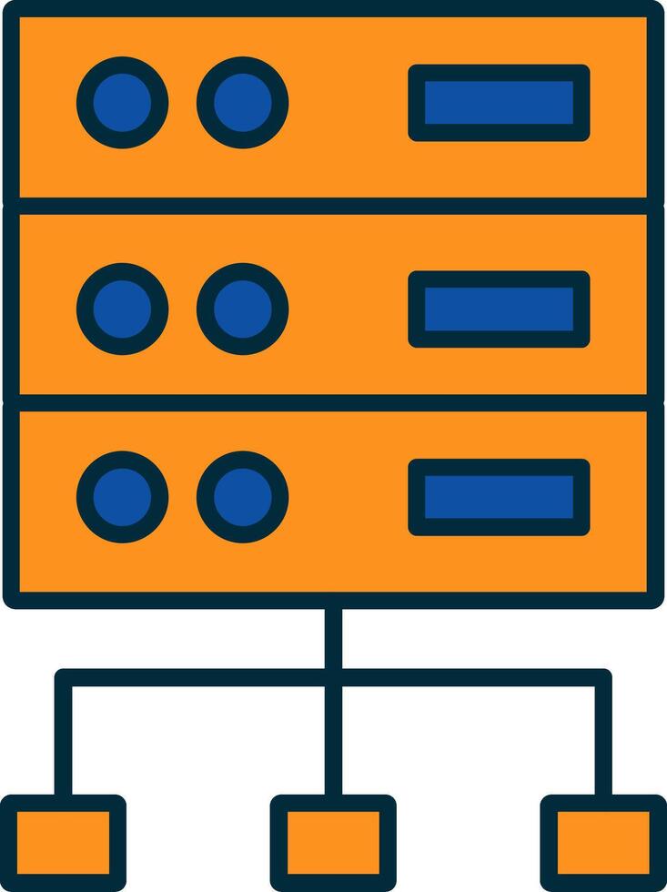 Structured Data Line Filled Two Colors Icon vector