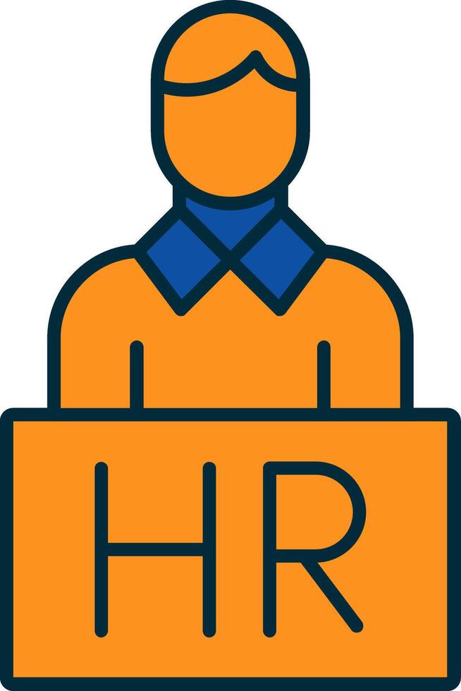Human Resources Line Filled Two Colors Icon vector