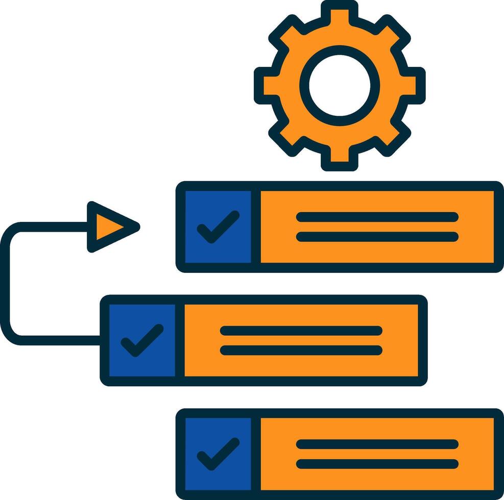 Backlog Line Filled Two Colors Icon vector