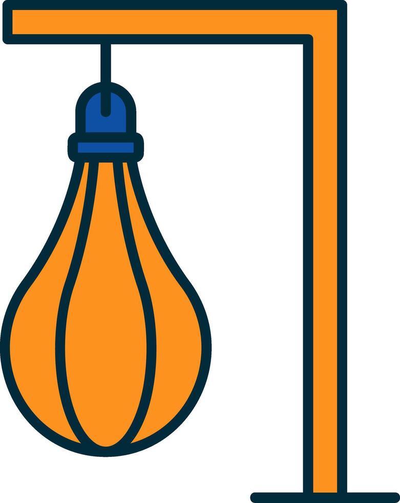 Punching Ball Line Filled Two Colors Icon vector