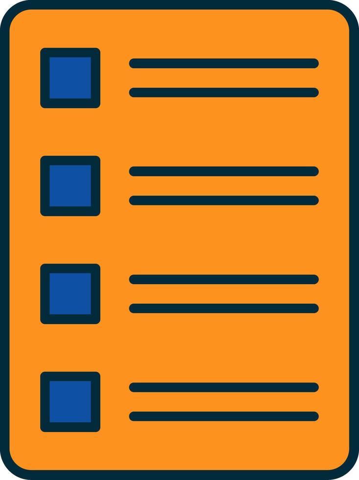 Task List Line Filled Two Colors Icon vector