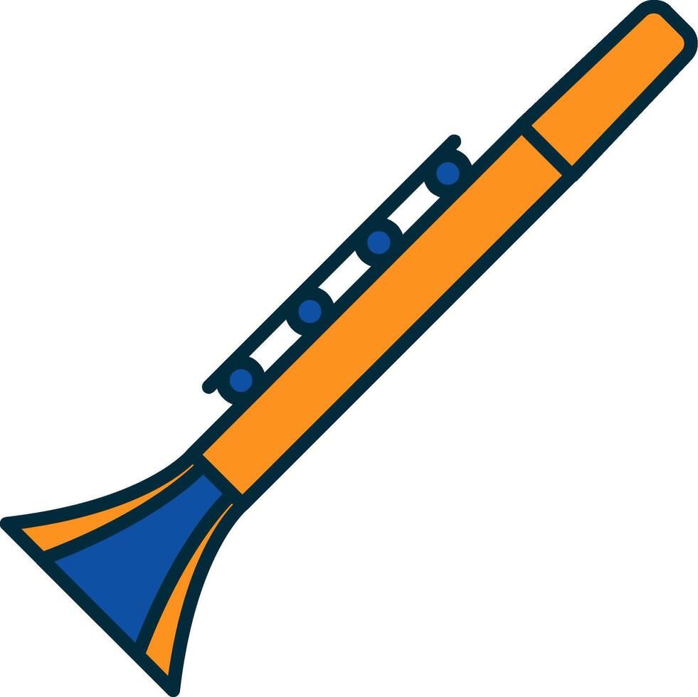 Clarinet Line Filled Two Colors Icon vector