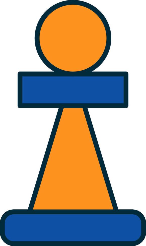 Pawn Line Filled Two Colors Icon vector