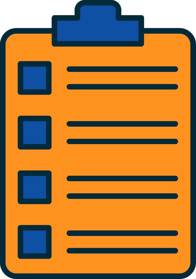 Tasks Line Filled Two Colors Icon vector