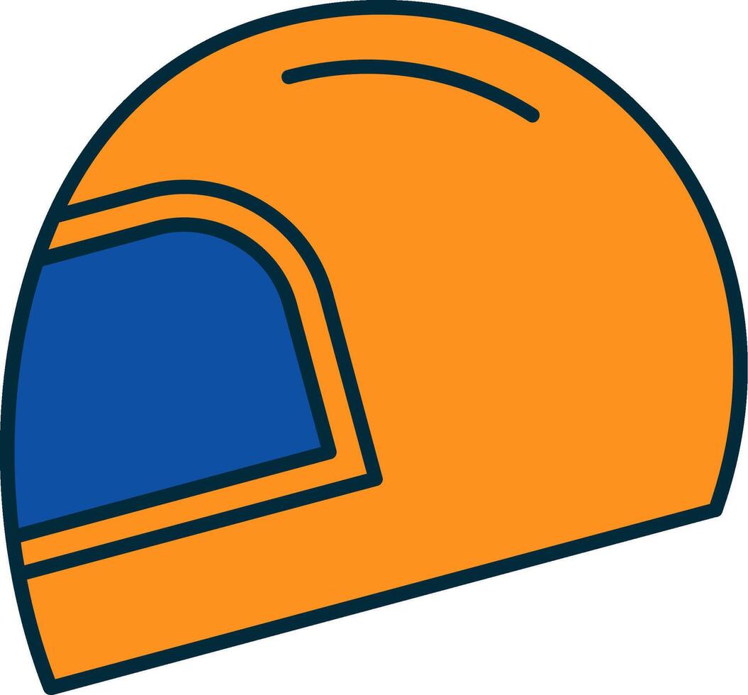 Helmet Line Filled Two Colors Icon vector