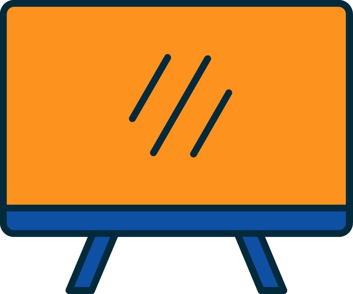 Television Line Filled Two Colors Icon vector