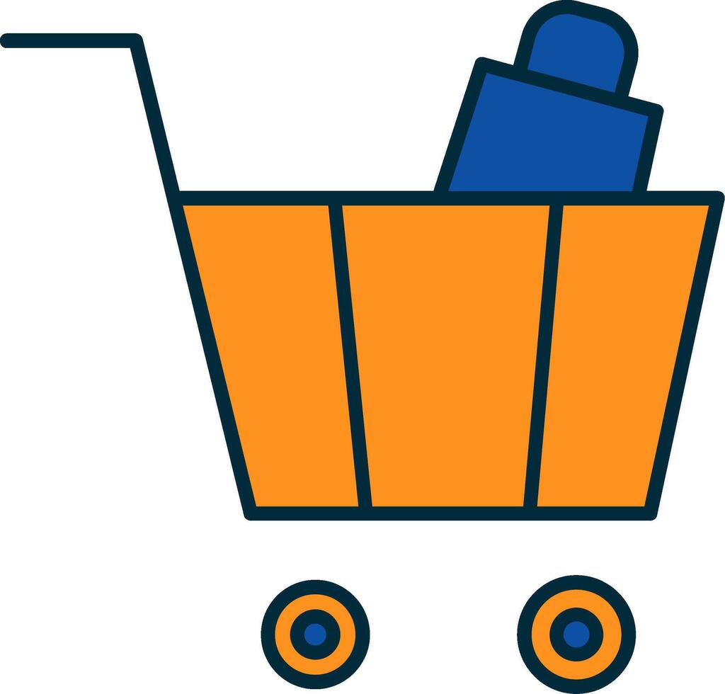 Cart Line Filled Two Colors Icon vector