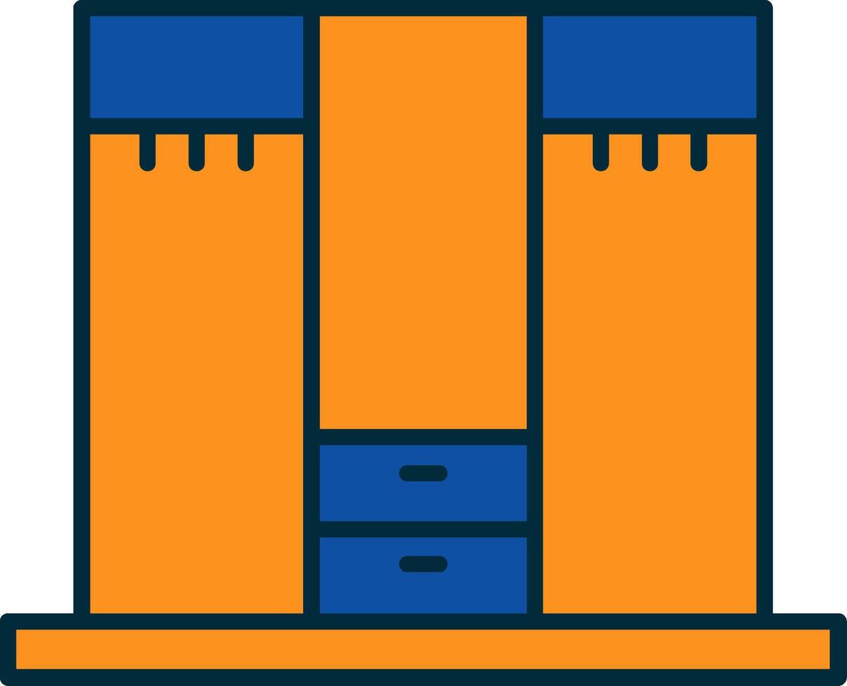 Closet Line Filled Two Colors Icon vector
