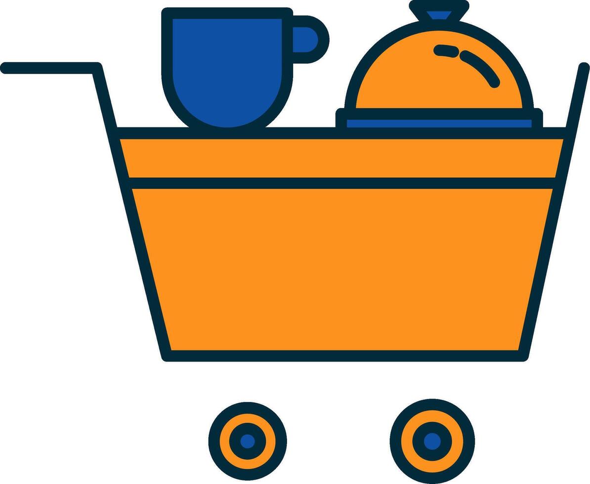 Room Service Line Filled Two Colors Icon vector