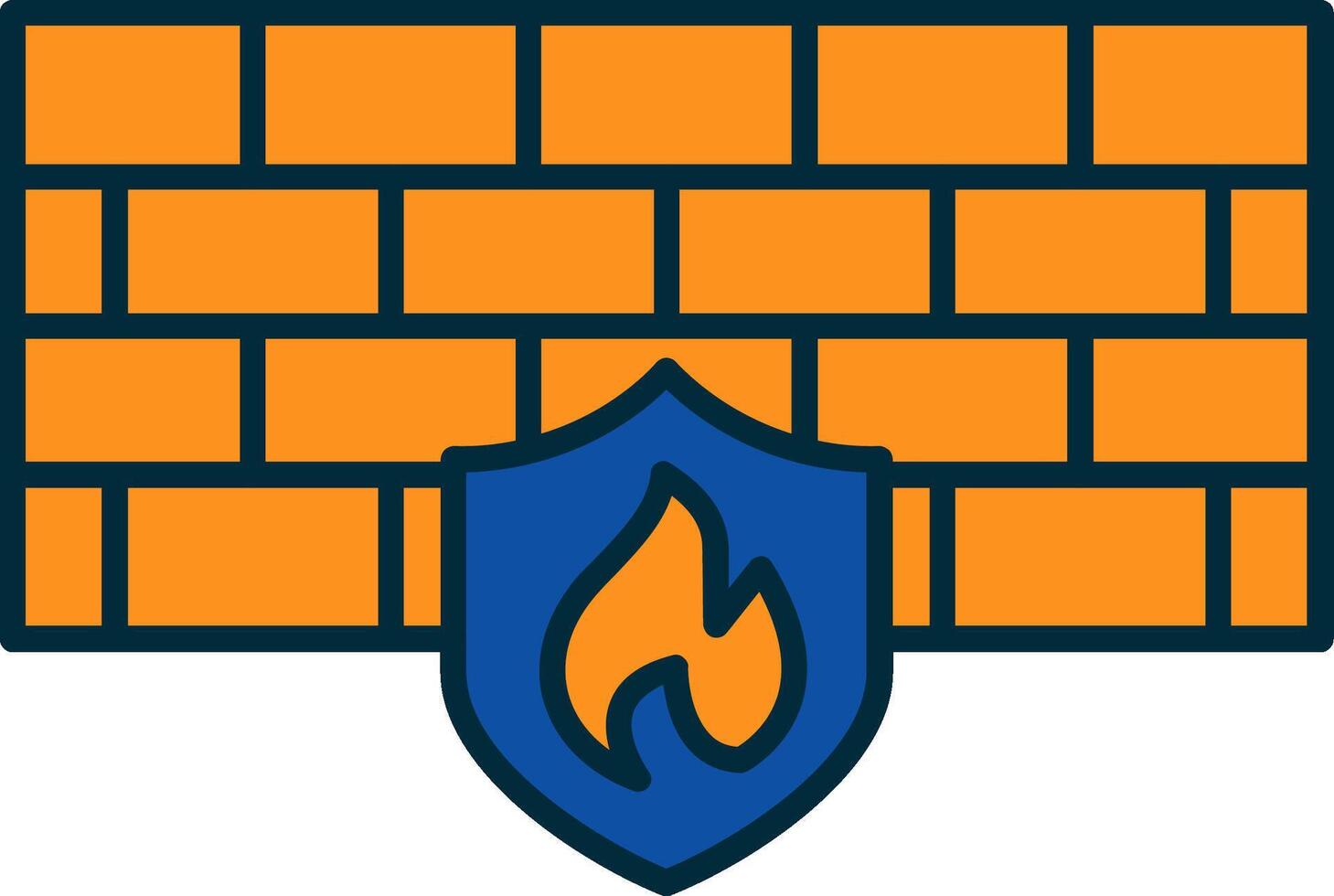 Firewall Line Filled Two Colors Icon vector
