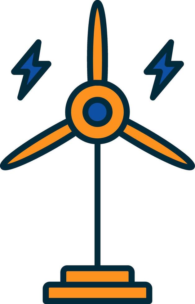 Eolic Turbine Line Filled Two Colors Icon vector