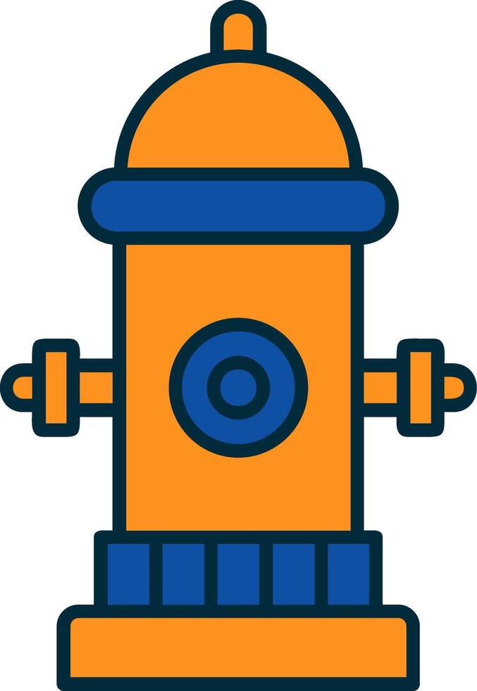 Fire Hydrant Line Filled Two Colors Icon vector