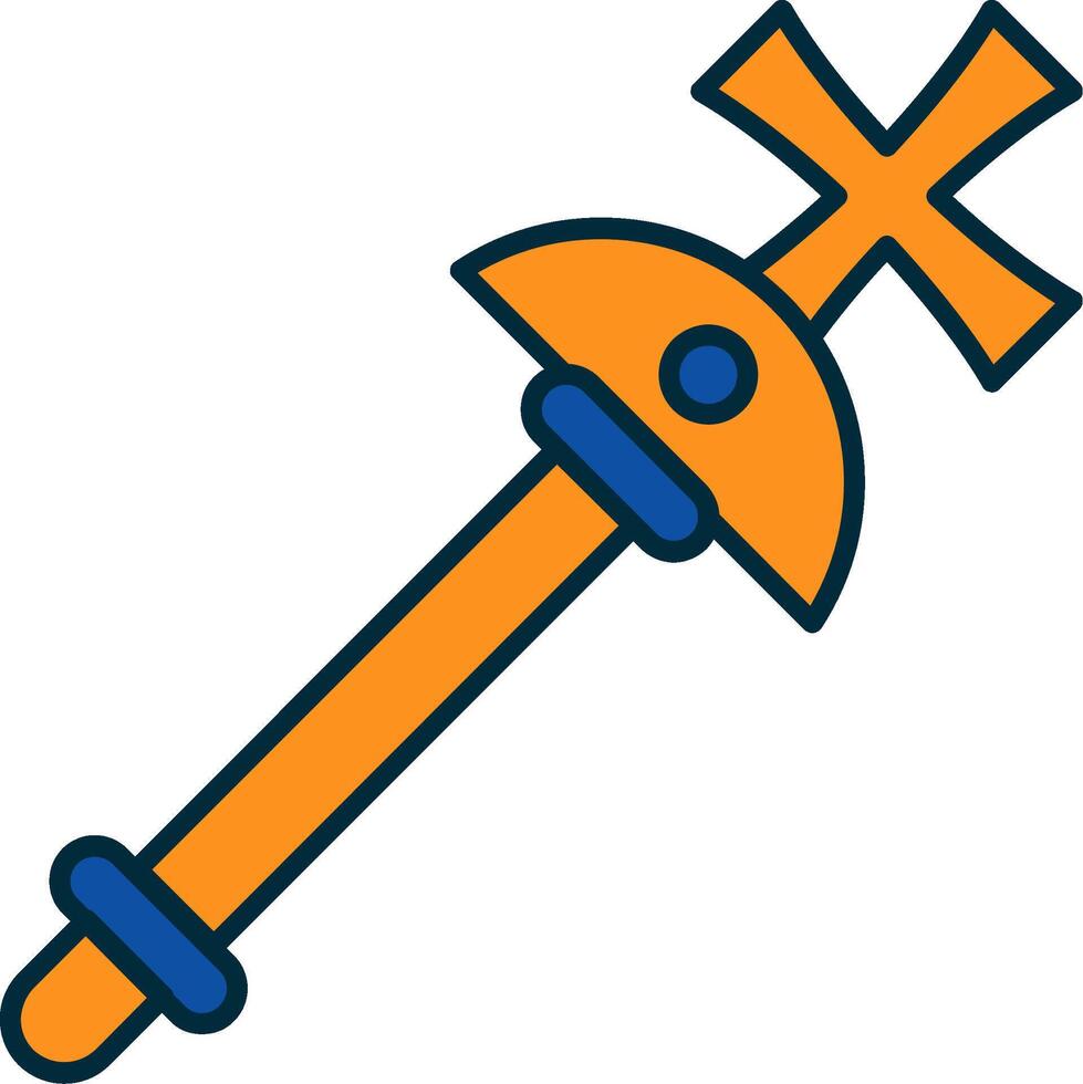 Scepter Line Filled Two Colors Icon vector