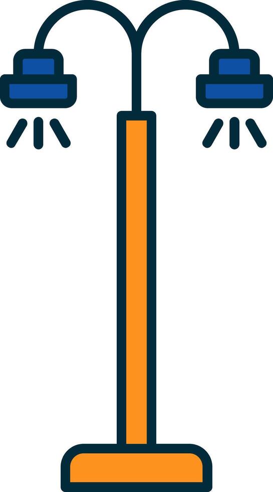 Street Lamp Line Filled Two Colors Icon vector