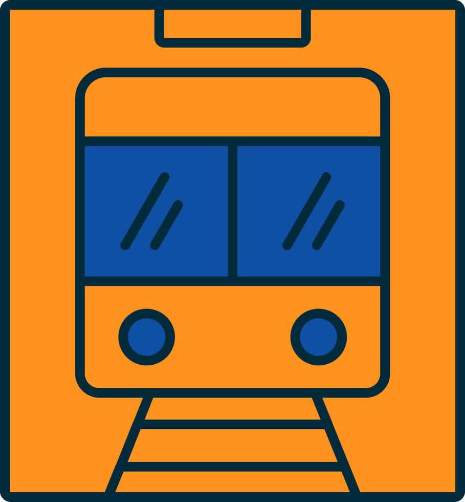 Metro Line Filled Two Colors Icon vector