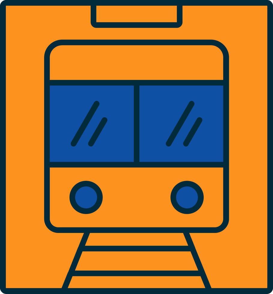 Metro Line Filled Two Colors Icon vector