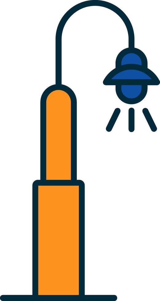 Street Light Line Filled Two Colors Icon vector
